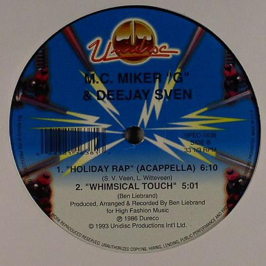 M.C. Miker "G" & Deejay Sven* : Holiday Rap (12", RE)