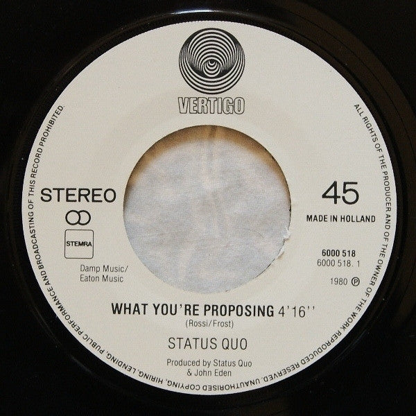 Status Quo : What You're Proposing (7", Single)
