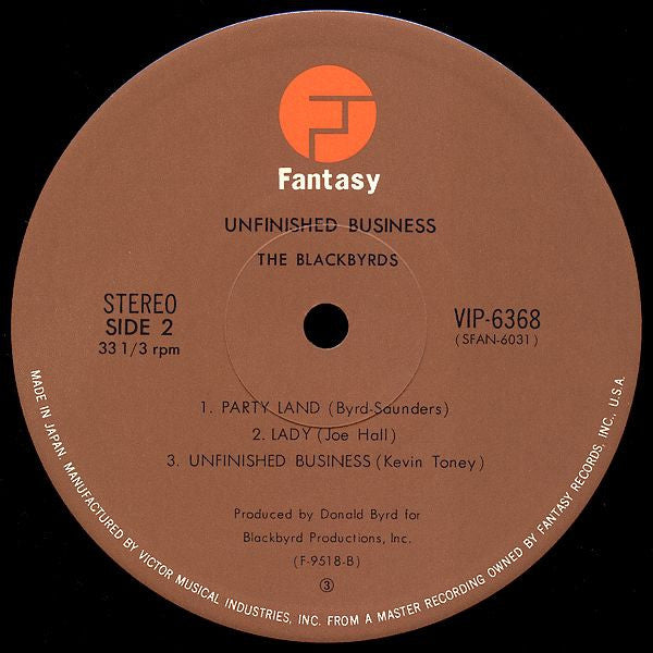The Blackbyrds : Unfinished Business (LP, Album, Gat)