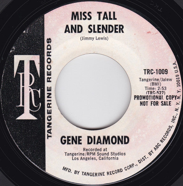 Gene Diamond : I Told You So / Miss Tall And Slender (7", Promo)