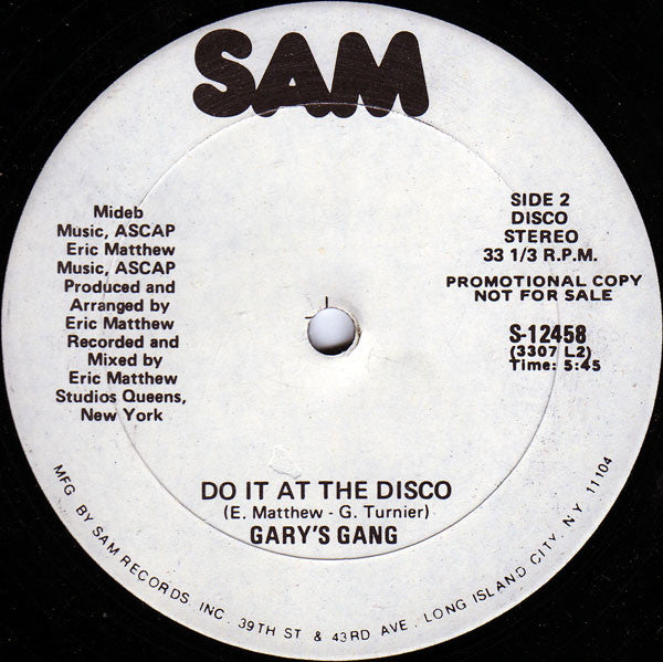 Gary's Gang : Keep On Dancin' (12", Promo)