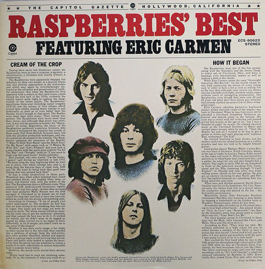 Raspberries Featuring Eric Carmen : Raspberries' Best - Featuring Eric Carmen (LP, Comp)