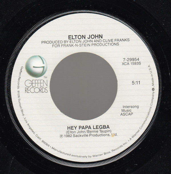 Elton John : Blue Eyes (7", Single, Win)