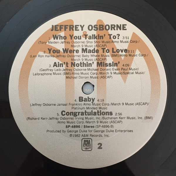 Jeffrey Osborne : Jeffrey Osborne (LP, Album, Club)