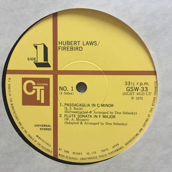 Hubert Laws : Firebird (2xLP, Comp)
