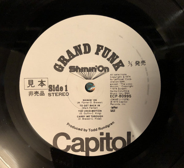 Grand Funk* : Shinin' On (LP, Album, Promo)