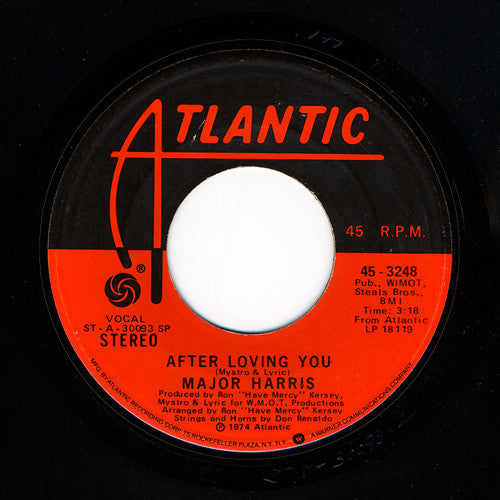 Major Harris : Love Won't Let Me Wait (7", Single, Spe)