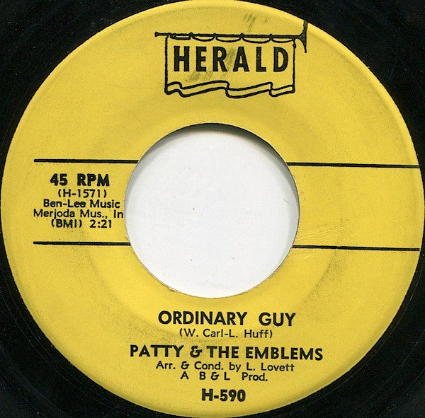 Patty & The Emblems : Mixed-Up, Shook-Up, Girl / Ordinary Guy (7", Single)