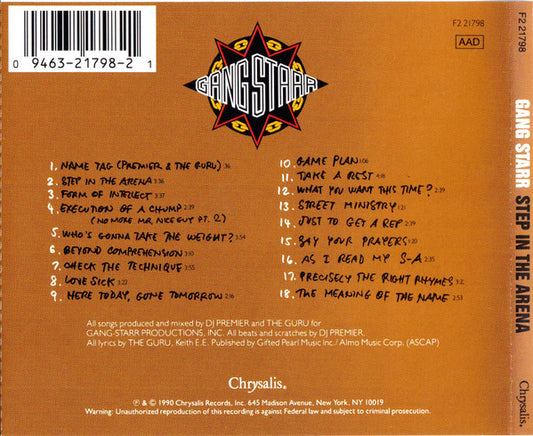 Gang Starr : Step In The Arena (CD, Album, RE)