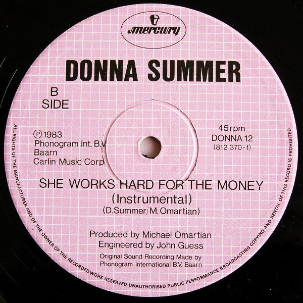 Donna Summer : She Works Hard For The Money (12", Single)