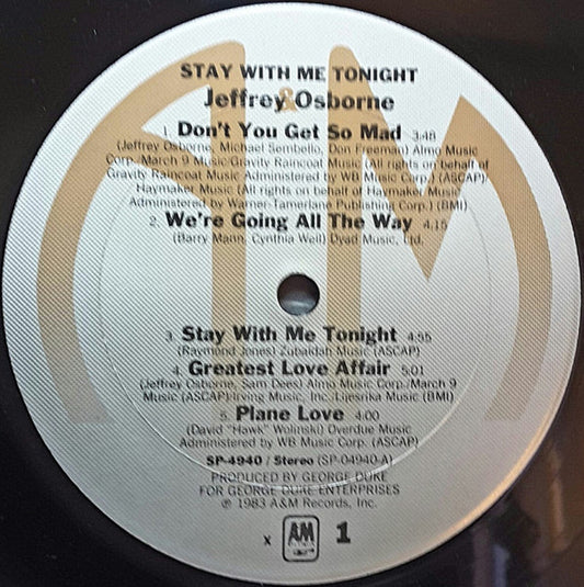Jeffrey Osborne : Stay With Me Tonight (LP, Album, Club, CRC)