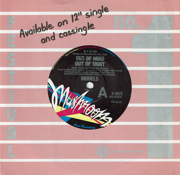 Models (2) : Out Of Mind Out Of Sight (7", Single)