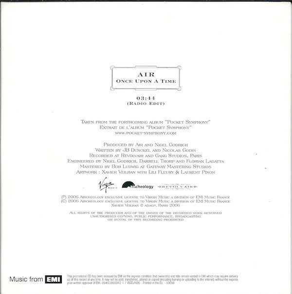 AIR : Once Upon A Time (CD, Single, Promo, Car)