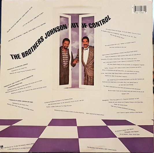 The Brothers Johnson* : Out Of Control (LP, Album, B P)