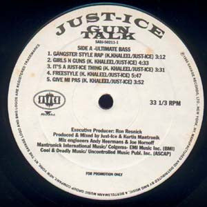 Just-Ice : Gun Talk (LP, Album, Promo)