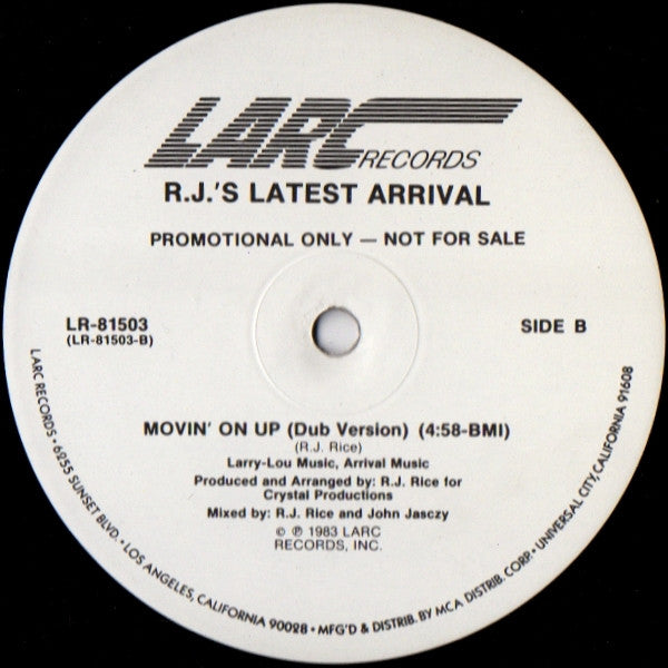 R.J.'s Latest Arrival : Movin' On Up (12", Promo)