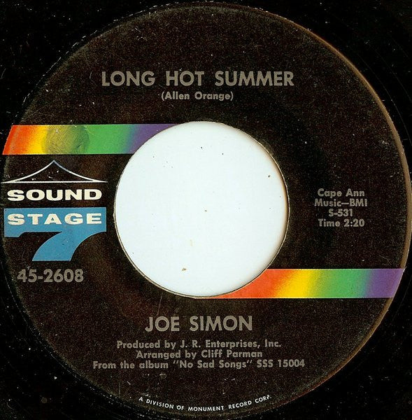 Joe Simon : (You Keep Me) Hangin' On / Long Hot Summer (7")