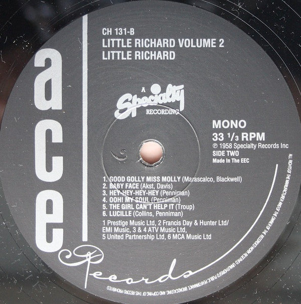Little Richard : Little Richard Volume 2 (LP, Album, RE)