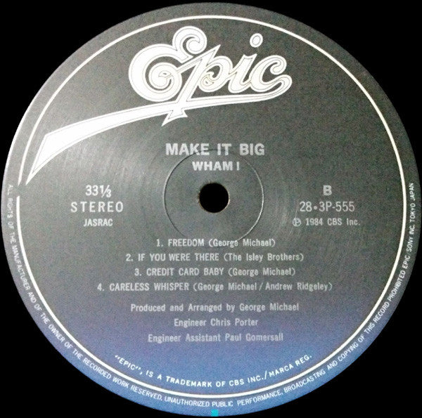 Wham! = ワム!* : Make It Big = メイク・イット・ビッグ (LP, Album)