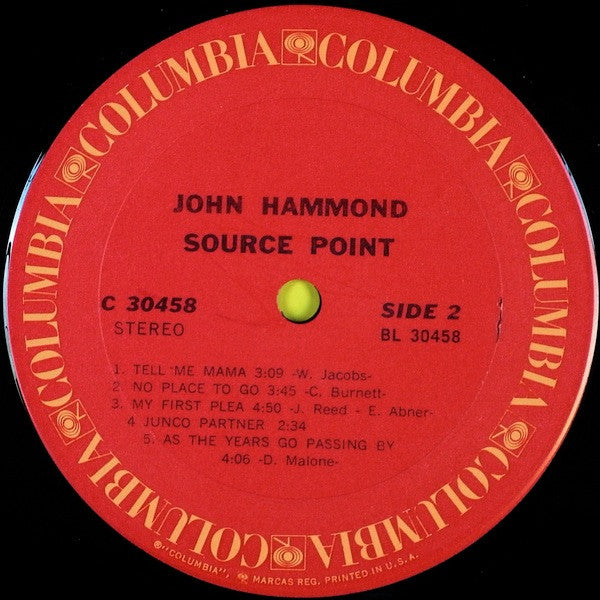 John Hammond* : Source Point (LP, Album, Ter)