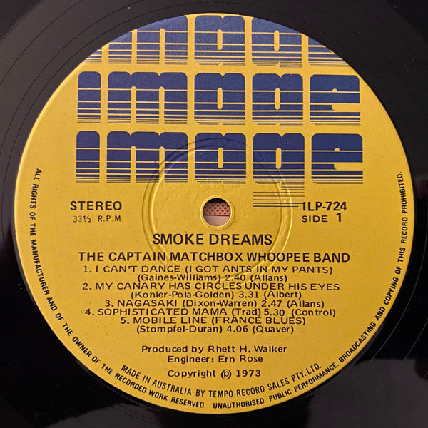 The Captain Matchbox Whoopee Band* : Smoke Dreams (LP, Album, Gat)