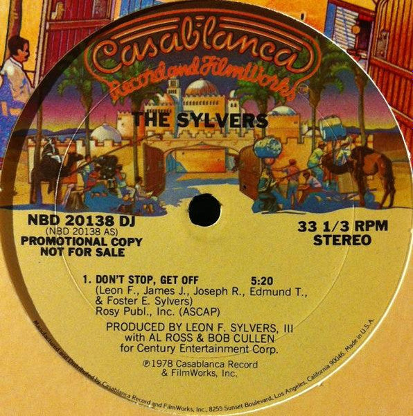 The Sylvers : Don't Stop, Get Off (12", S/Sided, Promo)