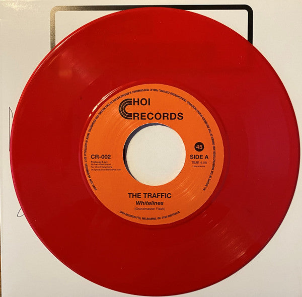 The Traffic : Whitelines (7", Single, Ltd, RP, Red)