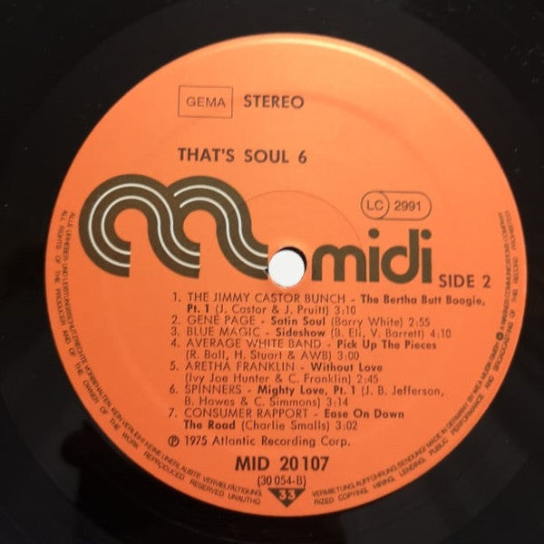Various : That's Soul 6 (LP, Comp, RP)
