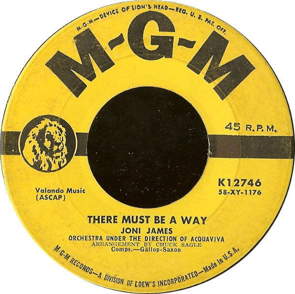 Joni James : Sorry For Myself? / There Must Be A Way (7")