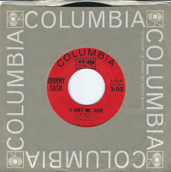 Johnny Cash : It Ain't Me, Babe / Time And Time Again (7", Single, Styrene, San)