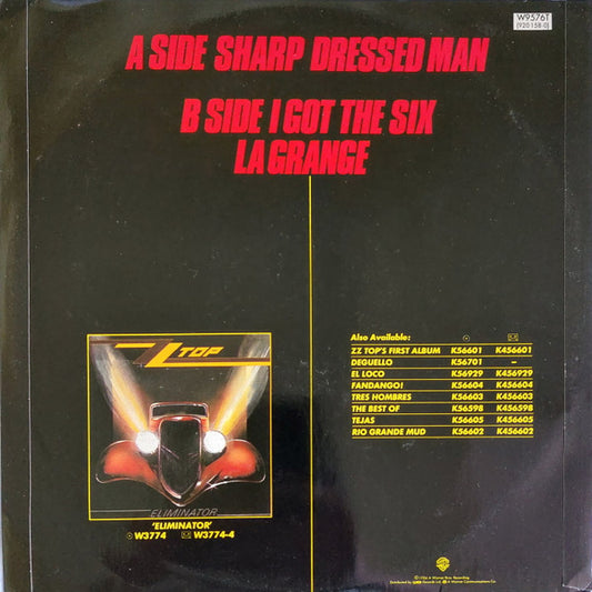 ZZ Top : Sharp Dressed Man (12", Single, Pos)