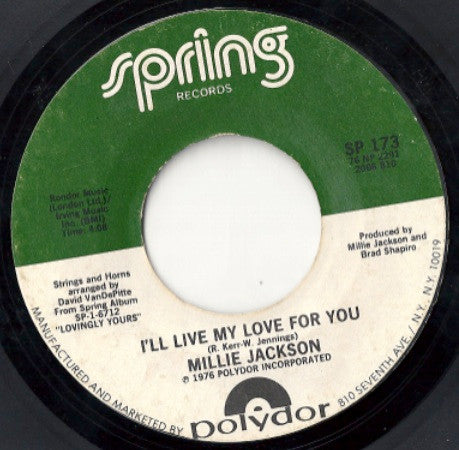 Millie Jackson : I'll Live My Love For You / A Love Of Your Own (7")