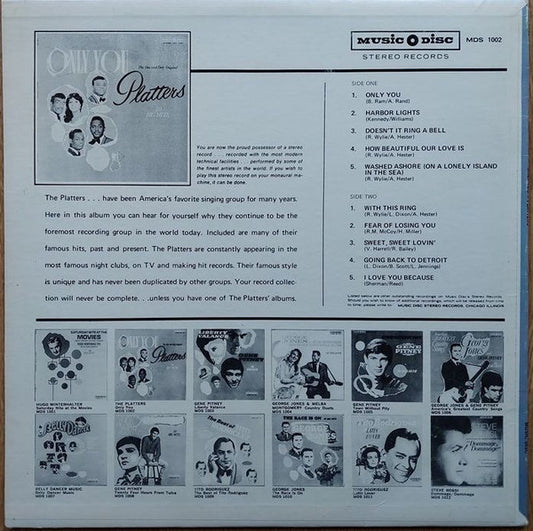 The Platters : Only You - The One And Only Original Platters 10 Big Hits (LP, Album, Comp, Bla)