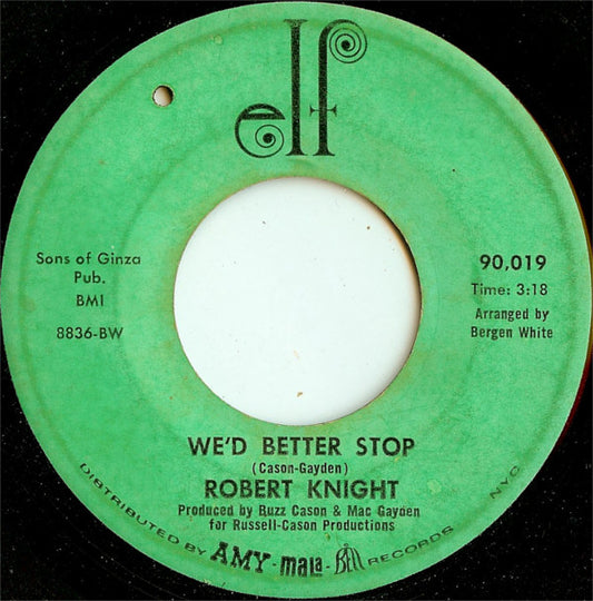 Robert Knight : Isn't It Lonely Together / We'd Better Stop (7", Single)