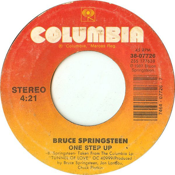 Bruce Springsteen : One Step Up (7", Single, Car)
