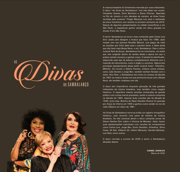 Claudette Soares, Dóris Monteiro, Eliana Pittman : As Divas Do Sambalanço (LP, Album, Ltd, RE, Cle)