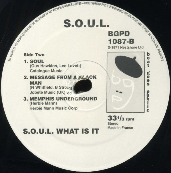 S.O.U.L. : What Is It (LP, Album, RE)