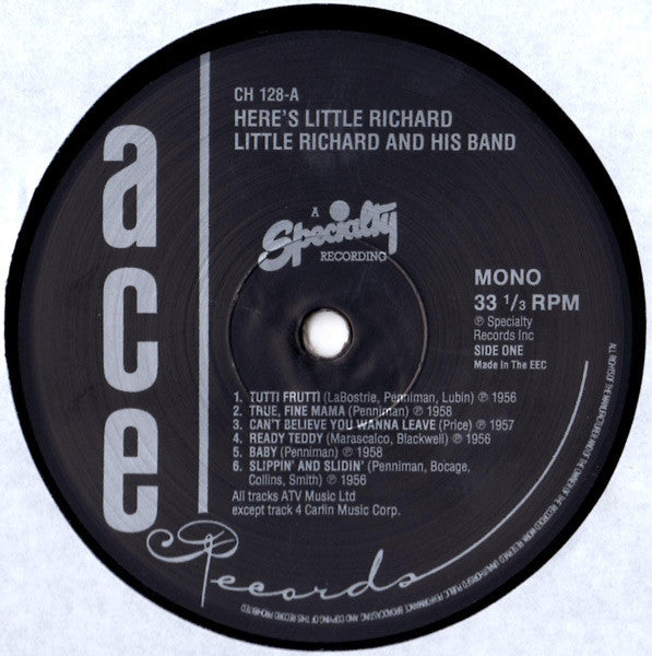Little Richard : Here's Little Richard (LP, Album, Mono, RE, RM)