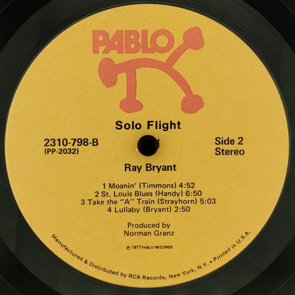 Ray Bryant : Solo Flight (LP, Album, Ind)