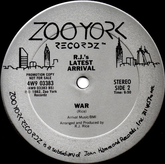 R.J.'s Latest Arrival : Stay With Me (12", Promo)