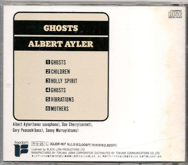 Albert Ayler Quartet Featuring Don Cherry, Gary Peacock And Sonny Murray* : Ghosts (CD, Album, RE)
