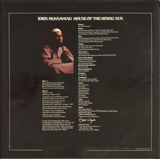 Idris Muhammad : House Of The Rising Sun (LP, Album)