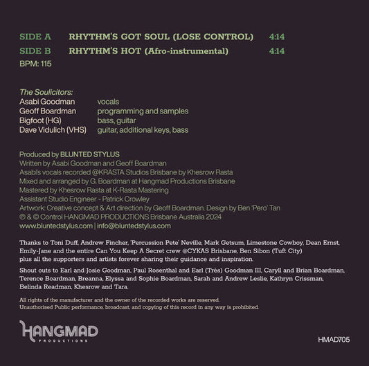 Blunted Stylus ft. Asabi Goodman : Rhythm's Got Soul (7", Ltd, Cle)