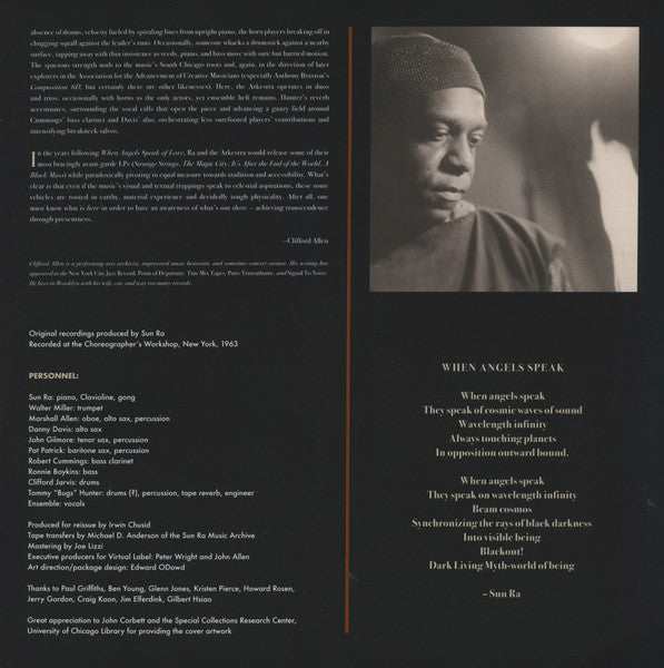 Sun Ra And His Myth Science Arkestra* : When Angels Speak Of Love (LP, Mono, RE, RM)
