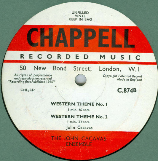 The John Cacavas Ensemble : Barefoot Bachelor ; Bamboo And Leopard Skin ; The Lonely / Western Theme No. 1 ; Western Theme No. 2 (10")