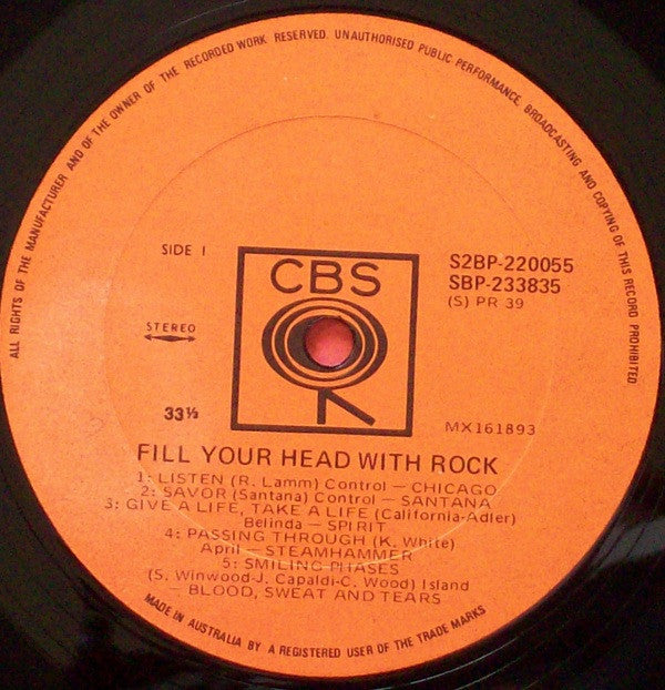 Various : Fill Your Head With Rock (2xLP, Smplr)