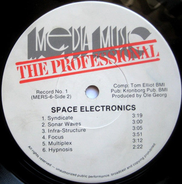 Tom Elliot : Number 1 - Space Electronics (LP)