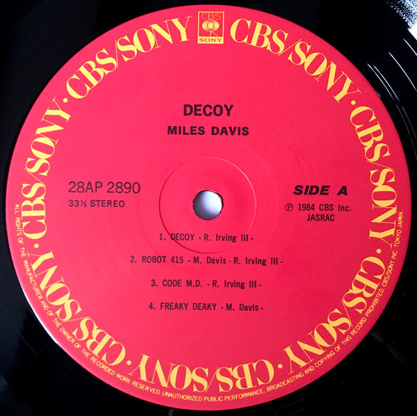Miles Davis : Decoy (LP, Album, Gat)