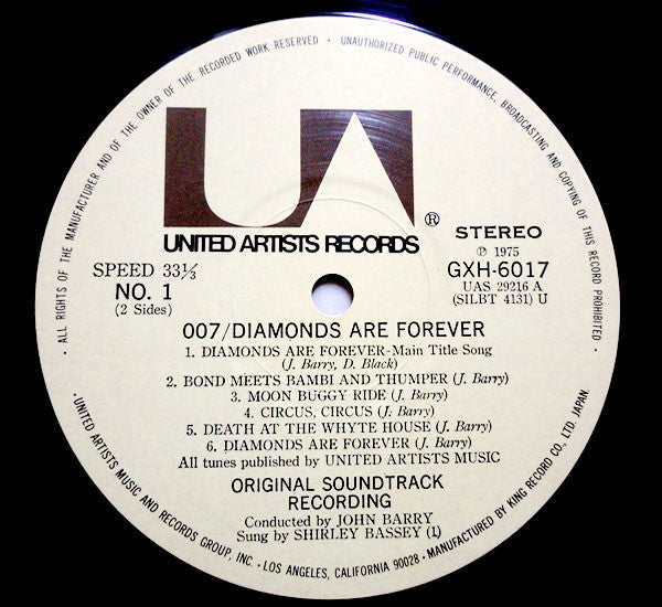John Barry : 007/ダイヤモンドは永遠に = Diamonds Are Forever (Original Motion Picture Score) (LP, Album, RE)