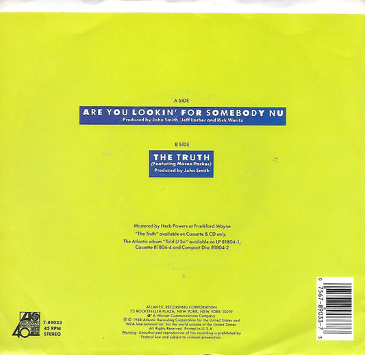 Nu Shooz : Are You Lookin' For Somebody Nu (7", Promo)